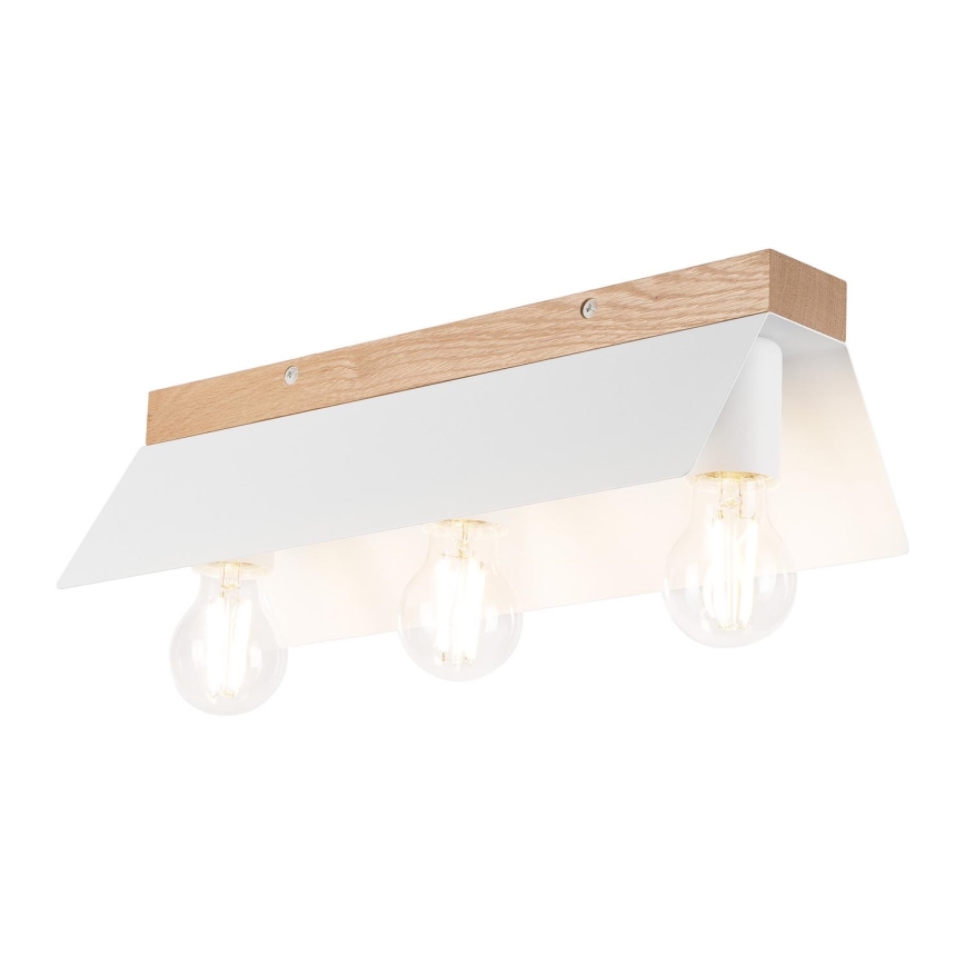 Iluminação de teto ESME 3xE27/15W/230V branco/carvalho