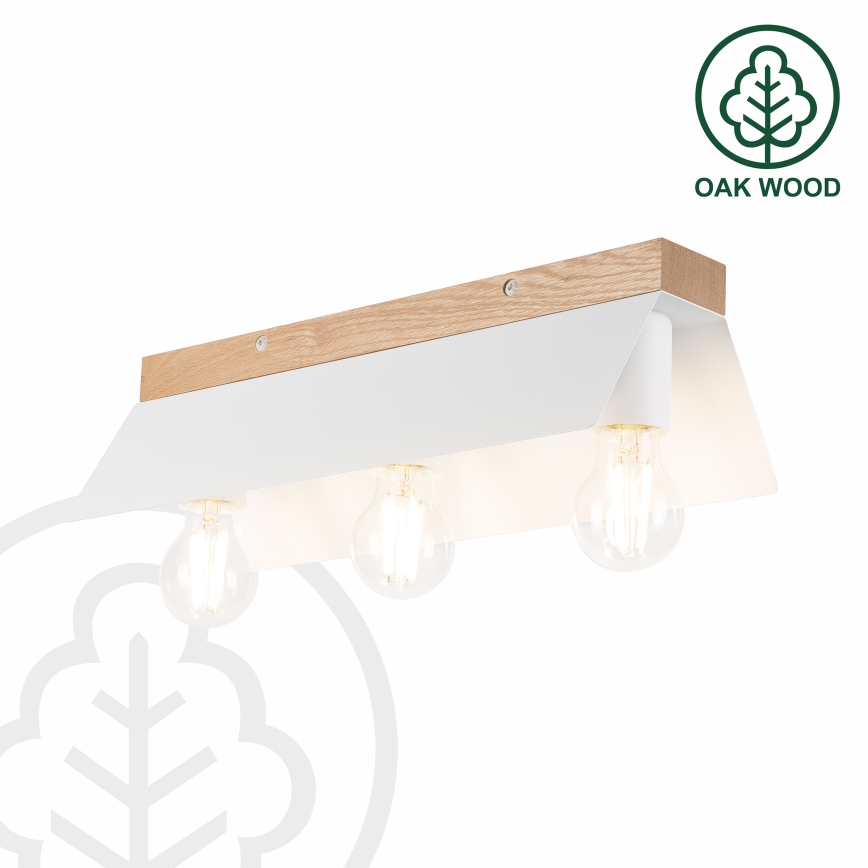 Iluminação de teto ESME 3xE27/15W/230V branco/carvalho