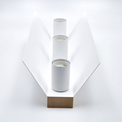 Iluminação de teto ESME 3xE27/15W/230V branco/carvalho