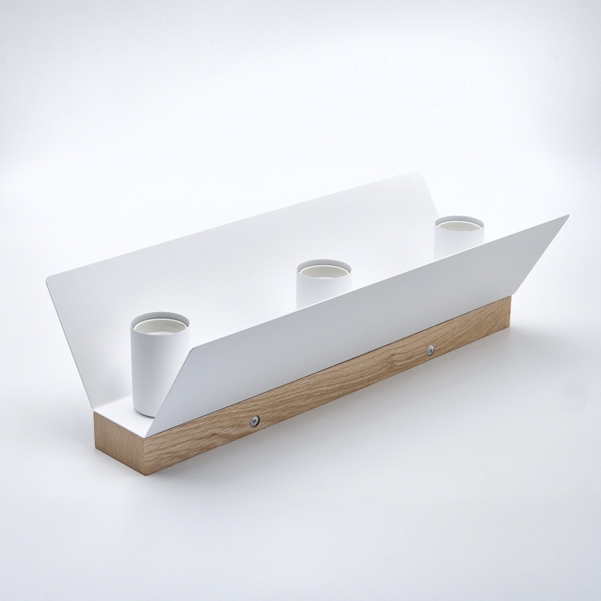 Iluminação de teto ESME 3xE27/15W/230V branco/carvalho