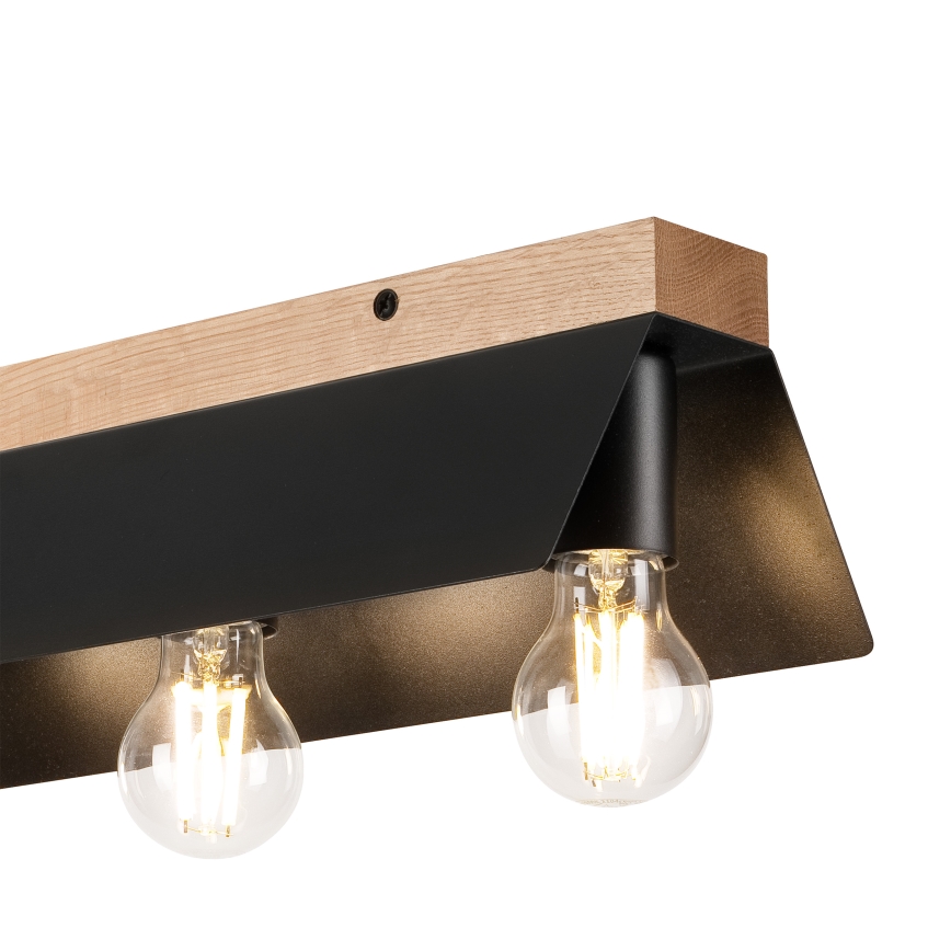 Iluminação de teto ESME 3xE27/15W/230V preto/carvalho