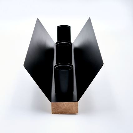 Iluminação de teto ESME 3xE27/15W/230V preto/carvalho