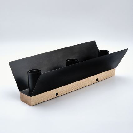 Iluminação de teto ESME 3xE27/15W/230V preto/carvalho