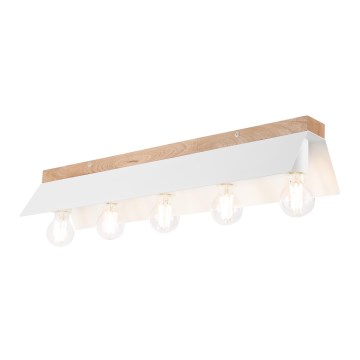 Iluminação de teto ESME 5xE27/15W/230V branco/carvalho