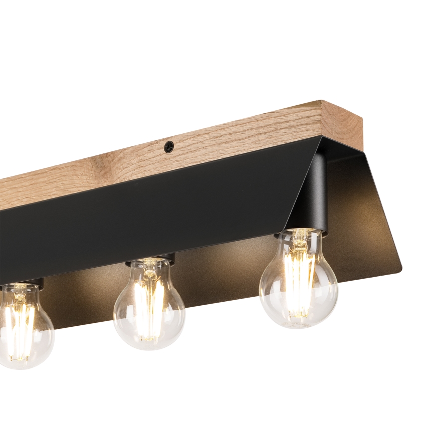 Iluminação de teto ESME 5xE27/15W/230V preto/carvalho