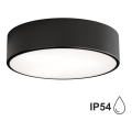 Iluminação de teto exterior com sensor CLEO 2xE27/24W/230V d. 30 cm preto IP54