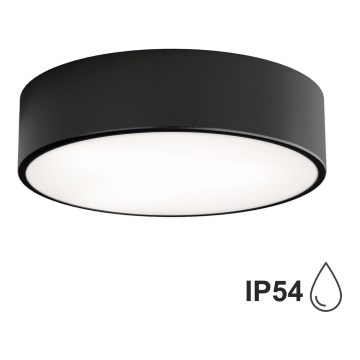 Iluminação de teto exterior com sensor CLEO 2xE27/24W/230V d. 30 cm preto IP54