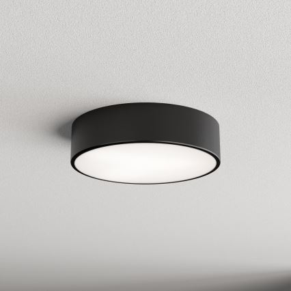 Iluminação de teto exterior com sensor CLEO 2xE27/24W/230V d. 30 cm preto IP54