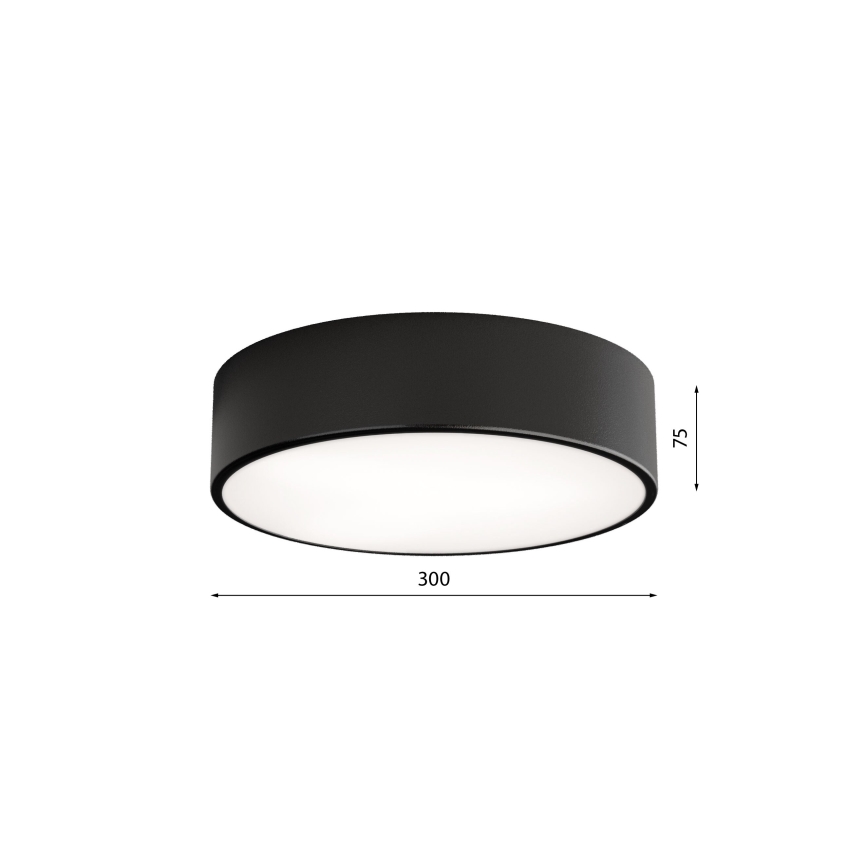 Iluminação de teto exterior com sensor CLEO 2xE27/24W/230V d. 30 cm preto IP54