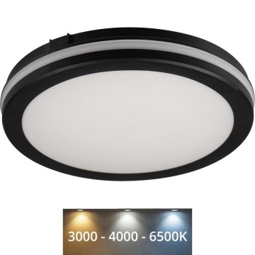 Iluminação de teto exterior LED BENO ECO LED/30W/230V 3000/4000/6500K diâmetro 30 cm IP65 preto