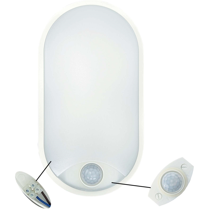 Iluminação de teto exterior LED com sensor LED/14W/230V IP54 branco