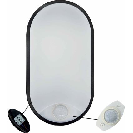 Iluminação de teto exterior LED com sensor LED/14W/230V IP54 preto