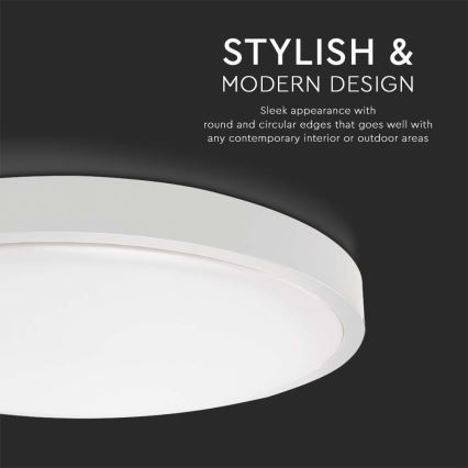 Iluminação de teto exterior LED com sensor LED/18W/230V 3000K IP44 branco