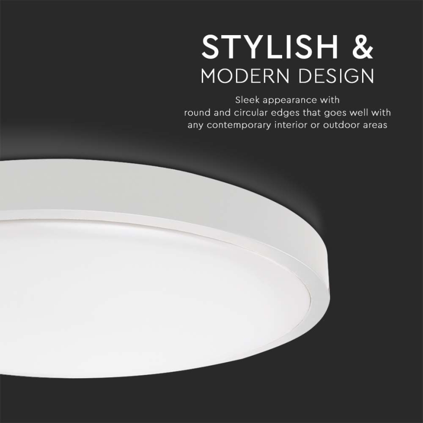 Iluminação de teto exterior LED com sensor LED/18W/230V 3000K IP44 branco