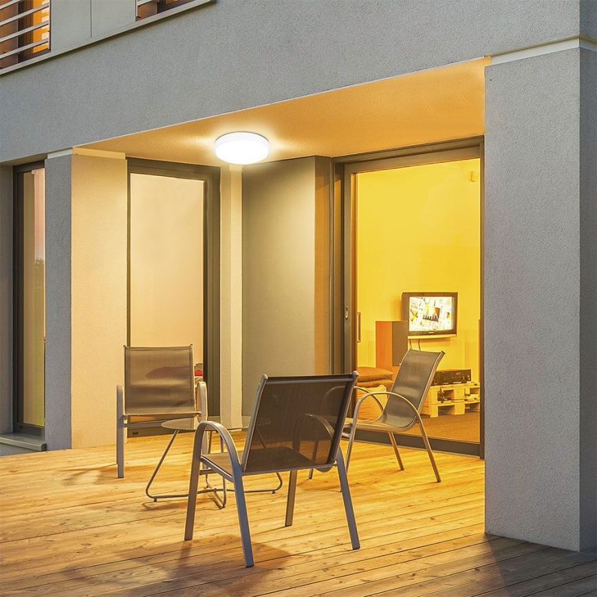 Iluminação de teto exterior LED com sensor LED/30W/230V 4000K IP44 branco