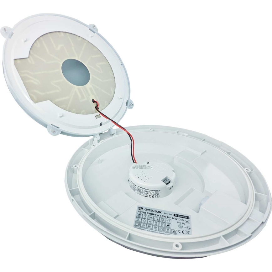 Iluminação de teto exterior LED com sensor RENO LED/16W/230V IP66 branco