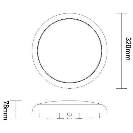 LED Regulação exterior teto iluminação STROPY LED/12/15/18/22W/230V 3000/4000/6000K IP65 preto
