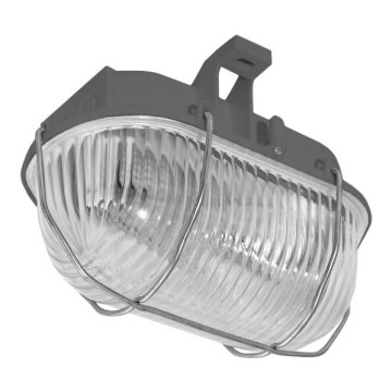 Iluminação de teto exterior OVAL 1xE27/60W/230V cinzenta IP44