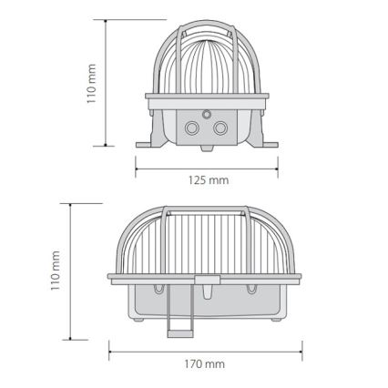 Iluminação de teto exterior OVAL 1xE27/60W/230V IP44 castanho