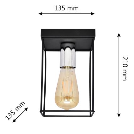 Iluminação de teto FINN 1xE27/15W/230V preto/cromado