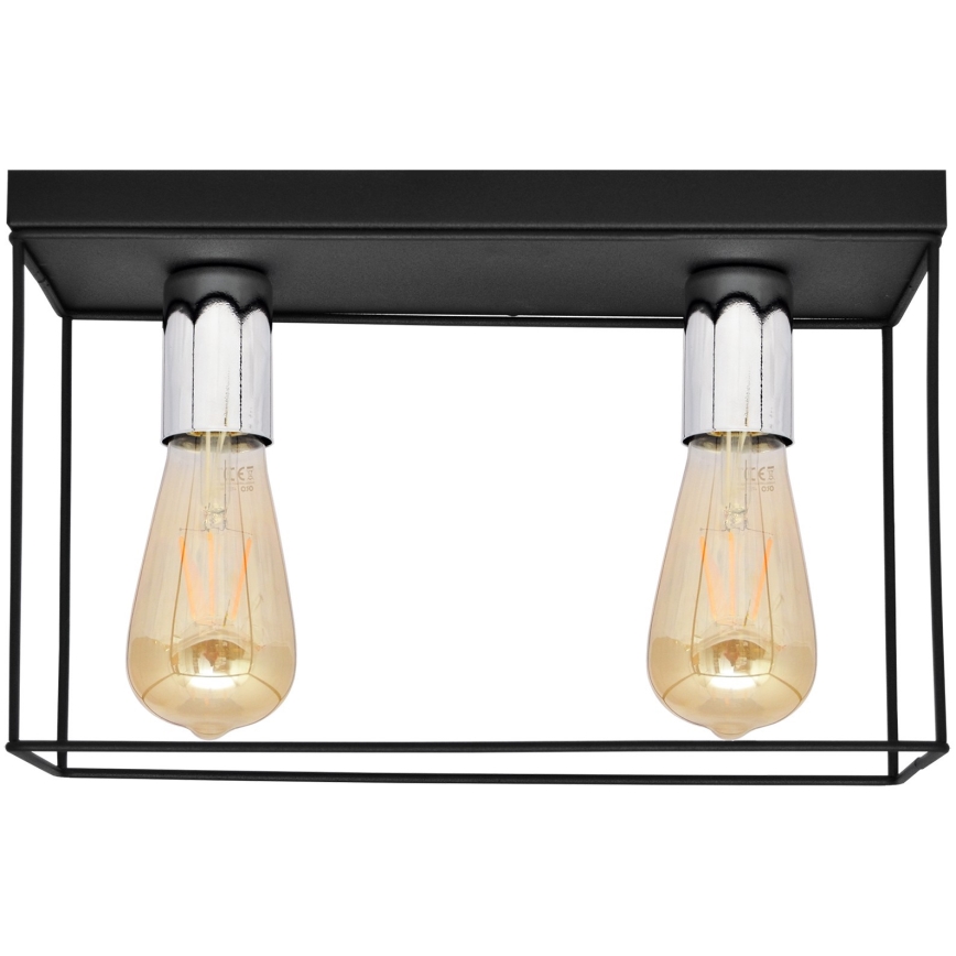 Iluminação de teto FINN 2xE27/15W/230V preto/cromado