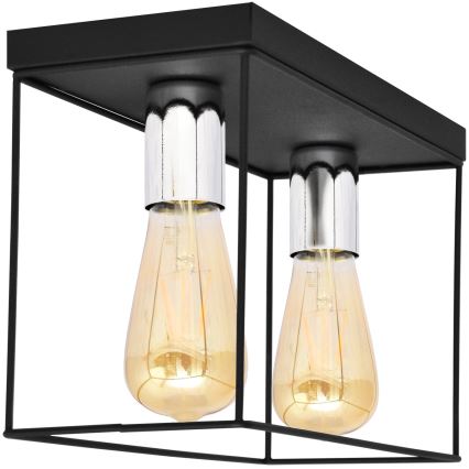 Iluminação de teto FINN 2xE27/15W/230V preto/cromado