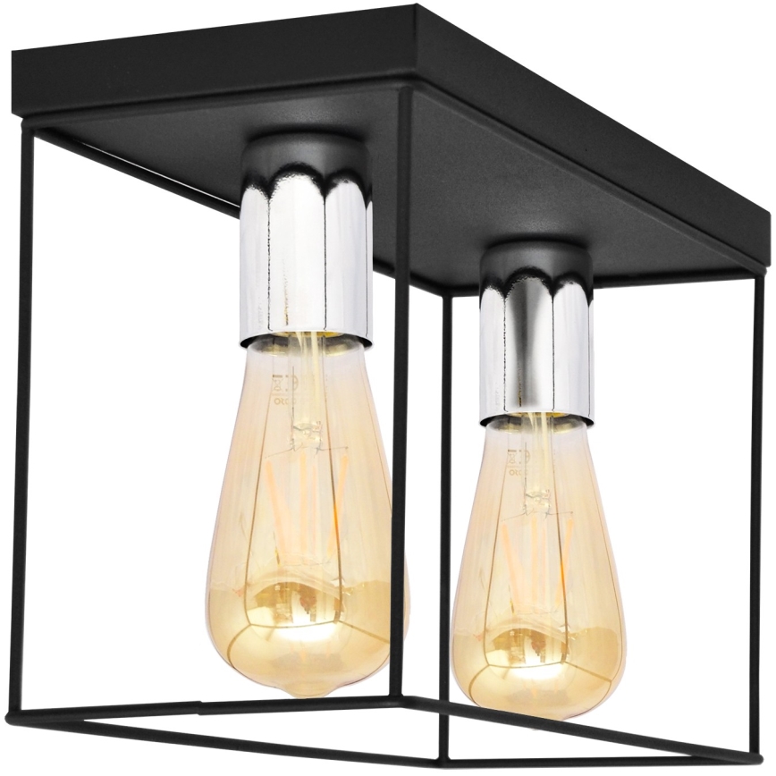 Iluminação de teto FINN 2xE27/15W/230V preto/cromado