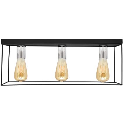 Iluminação de teto FINN 3xE27/15W/230V preto/cromado