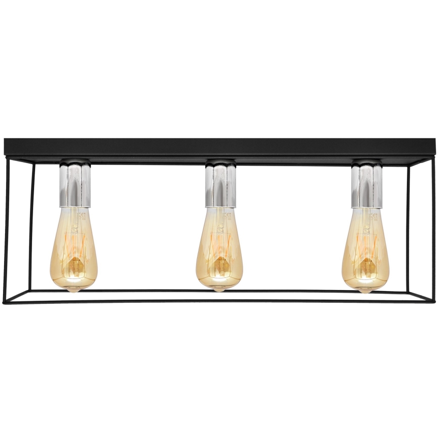 Iluminação de teto FINN 3xE27/15W/230V preto/cromado