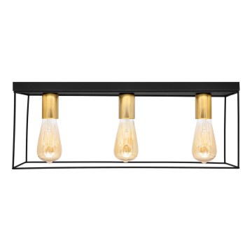 Iluminação de teto FINN 3xE27/15W/230V preto/dourada