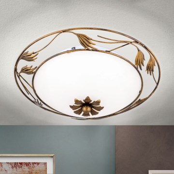 Iluminação de teto FLEUR 2xE27/60W/230V diâmetro 40 cm bronze
