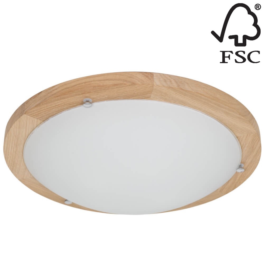 Iluminação de teto FRIDA 2xE27/40W/230V carvalho - certificado por FSC