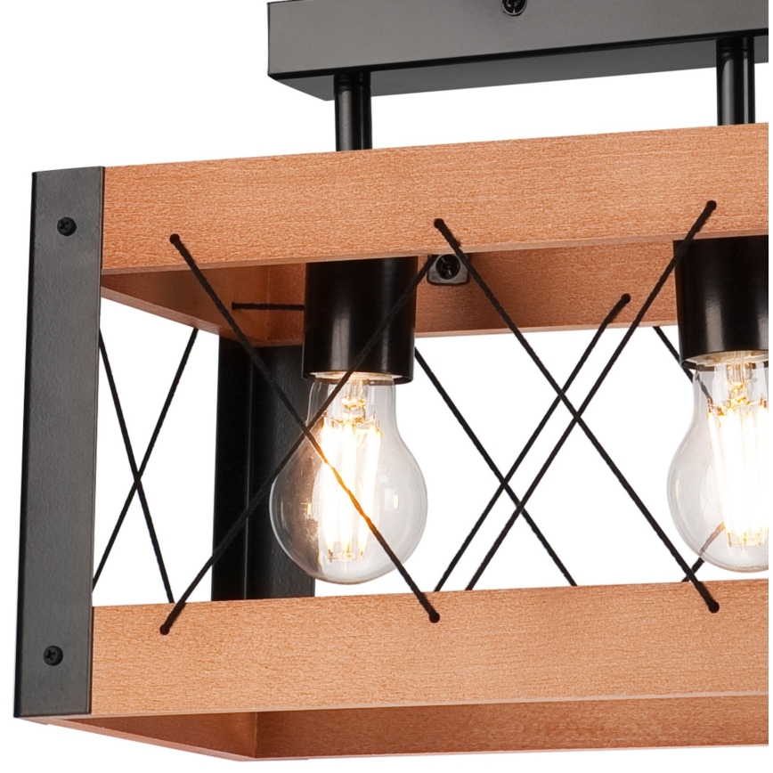 Iluminação de teto FRIDA 2xE27/60W/230V preto/castanho faia