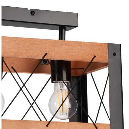 Iluminação de teto FRIDA 2xE27/60W/230V preto/castanho faia