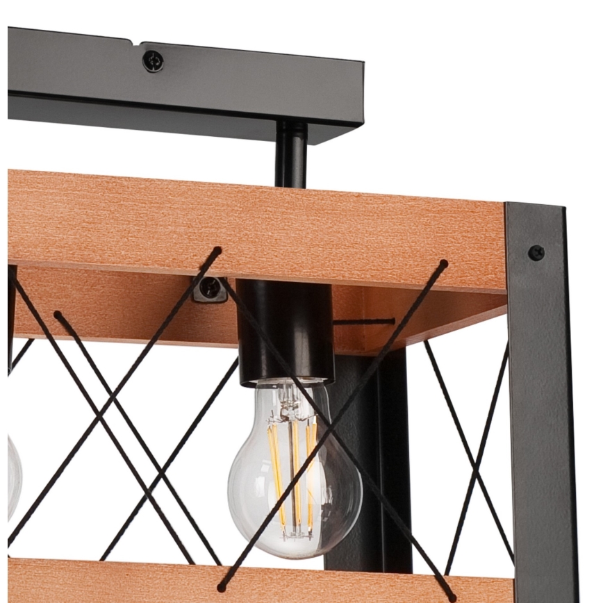 Iluminação de teto FRIDA 2xE27/60W/230V preto/castanho faia