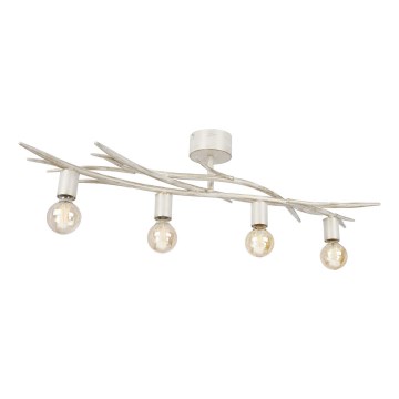 Iluminação de teto GARNISH 4xE27/15W/230V branco/pátina