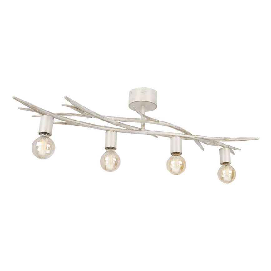 Iluminação de teto GARNISH 4xE27/15W/230V branco/pátina