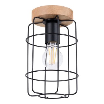 Iluminação de teto GOTTO 1xE27/15W/230V preto/faia