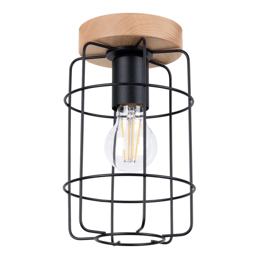 Iluminação de teto GOTTO 1xE27/15W/230V preto/faia