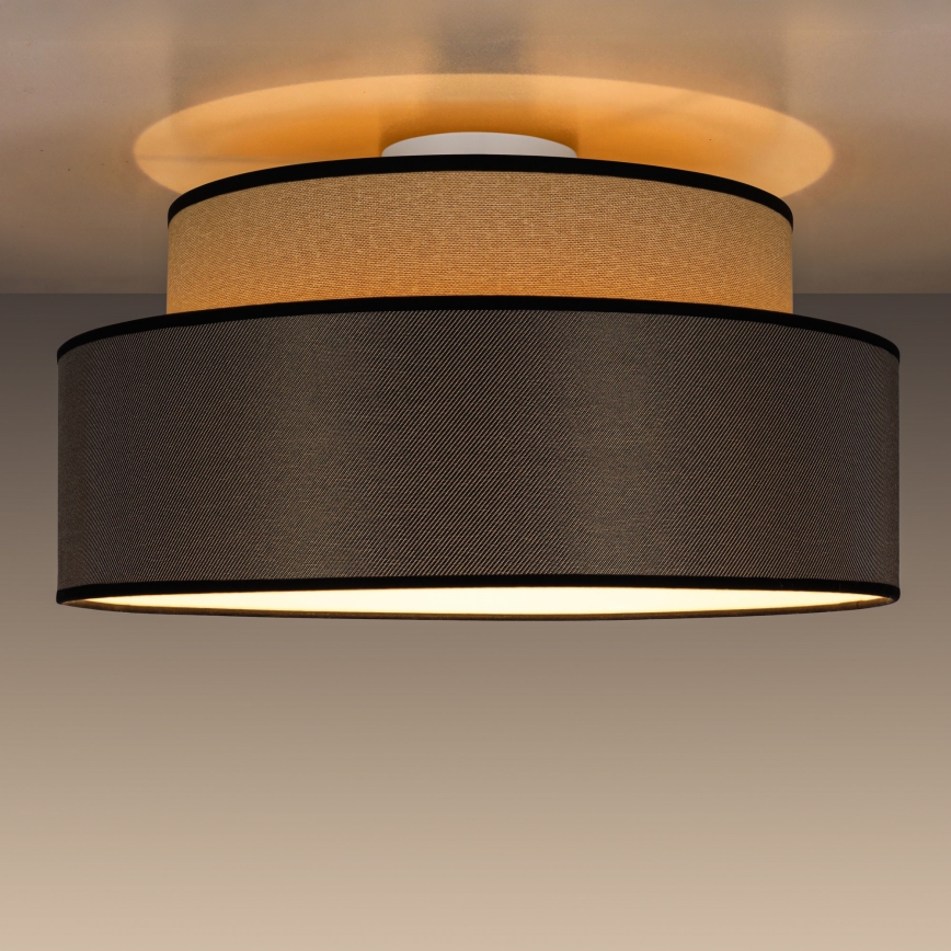 Iluminação de teto GRACE 1xE27/60W/230V bege/castanho