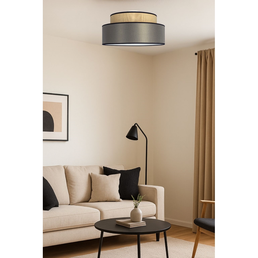 Iluminação de teto GRACE 1xE27/60W/230V bege/castanho