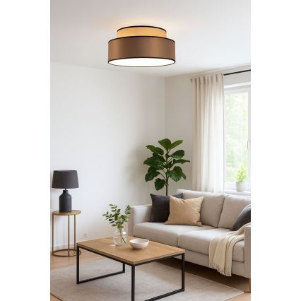 Iluminação de teto GRACE 1xE27/60W/230V bege/castanho