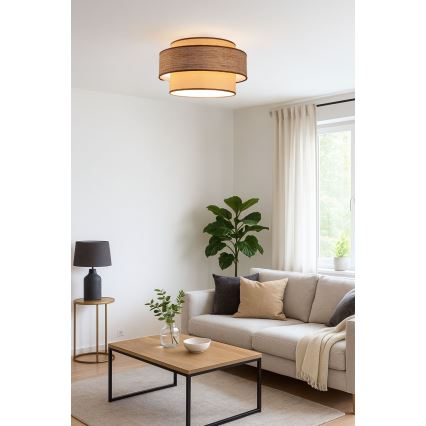 Iluminação de teto GRACE 1xE27/60W/230V bege/castanho