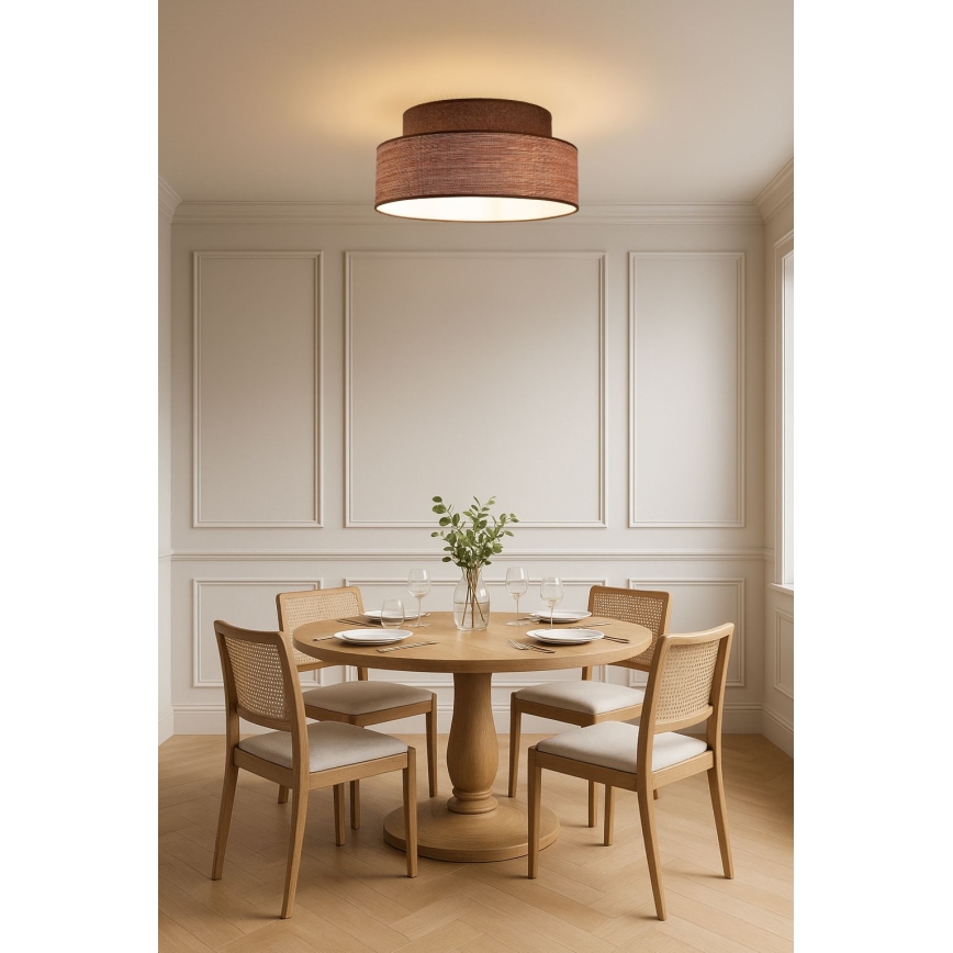 Iluminação de teto GRACE 1xE27/60W/230V castanho/bege