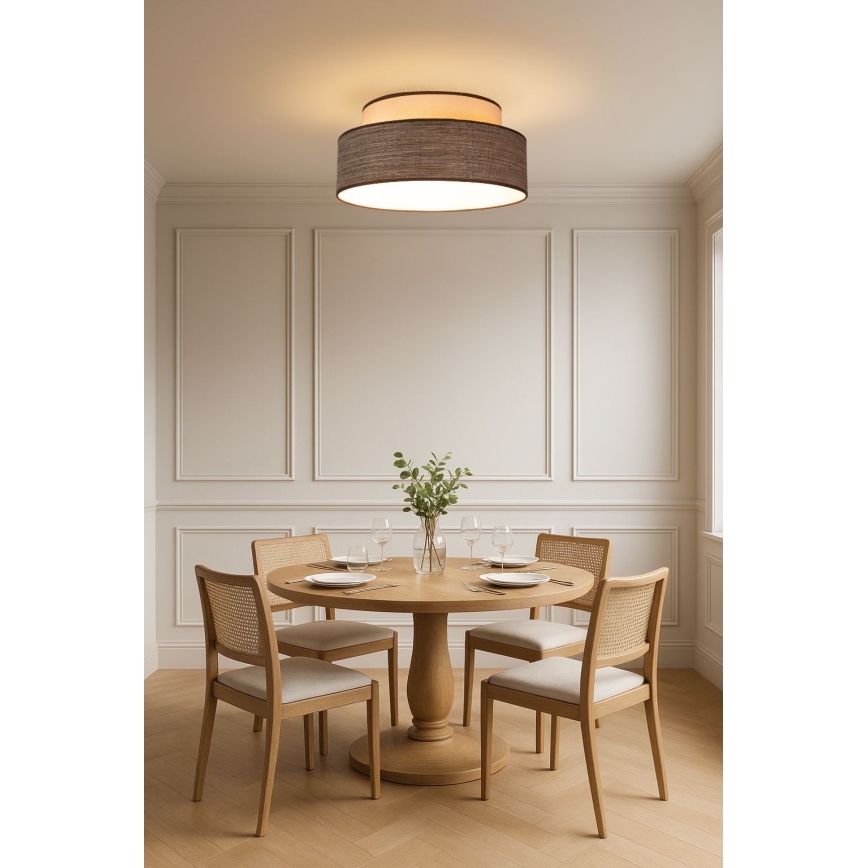 Iluminação de teto GRACE 1xE27/60W/230V creme/castanho