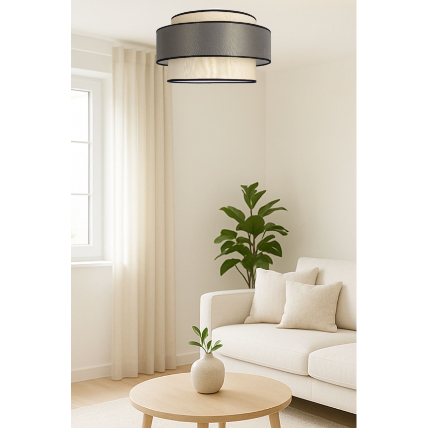 Iluminação de teto GRACE 1xE27/60W/230V creme/cinzento