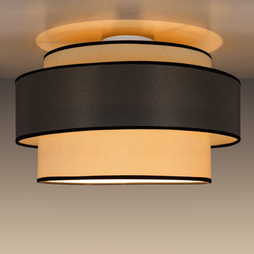 Iluminação de teto GRACE 1xE27/60W/230V diâmetro 40 cm creme/cinzento