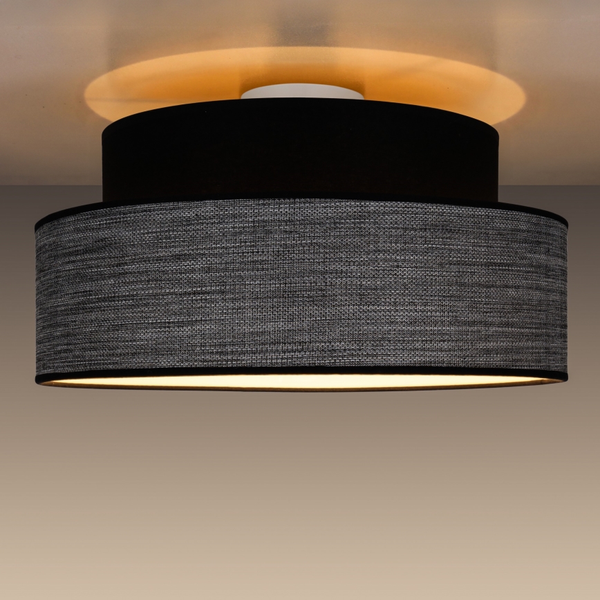 Iluminação de teto GRACE 1xE27/60W/230V preto/cinzento