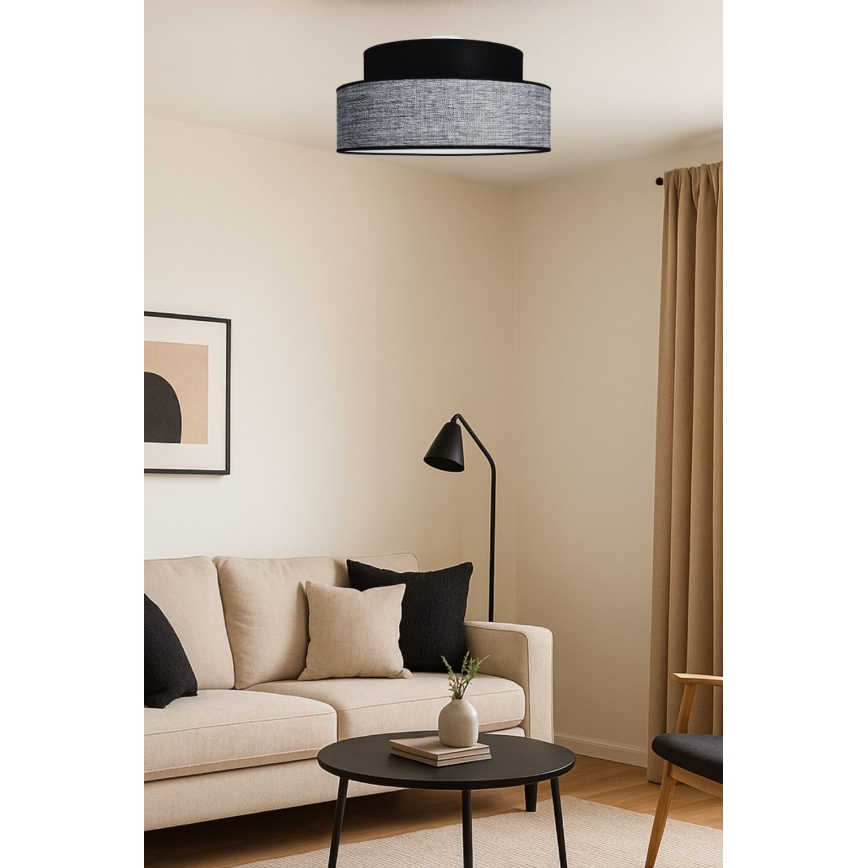 Iluminação de teto GRACE 1xE27/60W/230V preto/cinzento