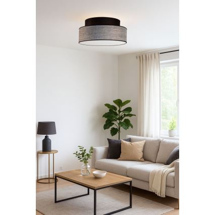 Iluminação de teto GRACE 1xE27/60W/230V preto/cinzento
